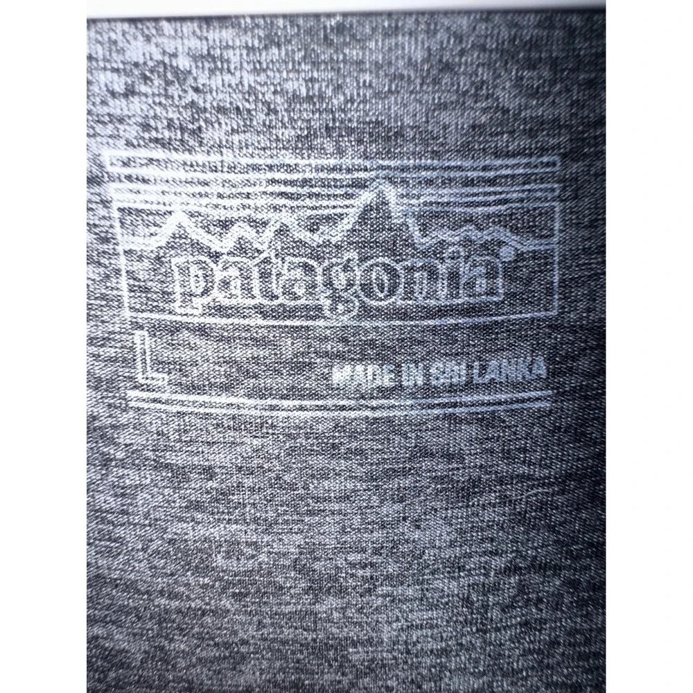 Patagonia Kamala Twist Front Dress Womens Large Gray Heather V-Neck Midi‎ Jersey